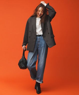 ANY L 【洗濯機可/ウエストゴム/ストレッチ】ワイドデニムパンツ インディゴ