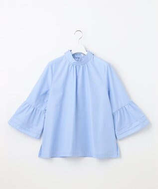 Feroux 【洗える・2WAY】リボンタイチュニック ブラウス スカイブルー系