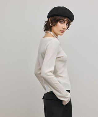 GRACE CONTINENTAL バイカラーリブニットトップ キナリ