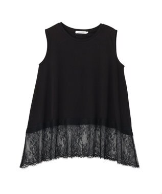 AMERICAN HOLIC 裾レースノースリーブプルオーバー Black