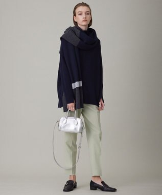 ICB ソフトカシミヤミックス ニットストール ネイビー系1