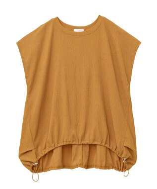 Green Parks 表面カット裾ドロストプルオーバー Red