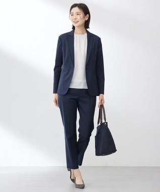 J.PRESS LADIES S 【セットアップ対応・洗える・撥水】コットンFITTY テーラード ジャケット ネイビー系