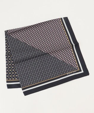 J.PRESS LADIES geometric スクエア スカーフ ネイビー系5