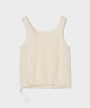 GRACE CONTINENTAL チュールフェザータンクトップ ホワイト