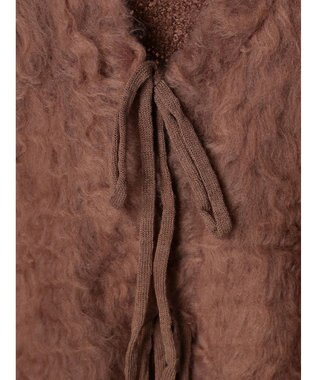 earth music&ecology 起毛リボンニットカーディガン Brown