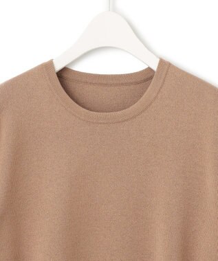 ICB L 【洗える】 コットンポリエステルスムース ニットプルオーバー アンバーベージュ系