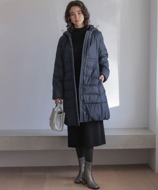 組曲 ライトタフタロング ダウン ネイビーツイード系5