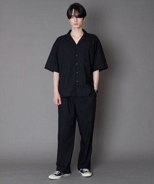 WEGO 【ユニセックス着用ITEM/SMLサイズ展開】 TRオープンカラーシャツ（SS） ブラック