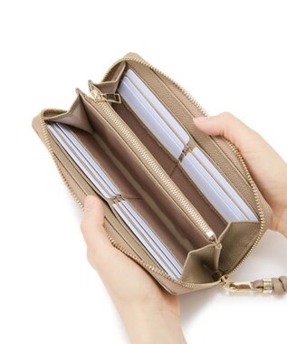 TOPKAPI 【新色追加】【TREASURE TOPKAPI】シュリンクレザー ラウンド 長財布 グレージュ