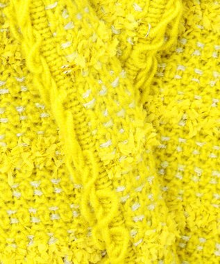 自由区 【カトリエムブーケ】Tweed melange フリンジジャケット イエロー系