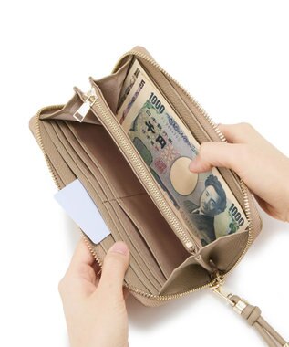 TOPKAPI 【新色追加】【TREASURE TOPKAPI】シュリンクレザー ラウンド 長財布 グレージュ