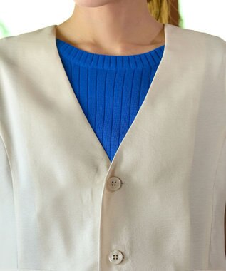 Tiaclasse 【洗える】 シアーカラーレスジャケット ベージュ