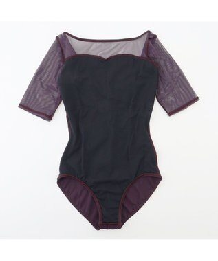 Chacott 5分袖レオタード ブラックベリー