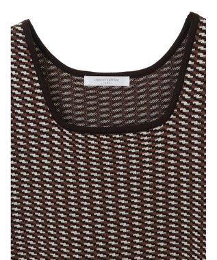 Green Parks ジャガード柄スクエアニットプルオーバー Brown