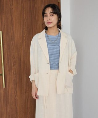 CRAFT STANDARD BOUTIQUE リネンライクオーバーサイズジャケット Ivory