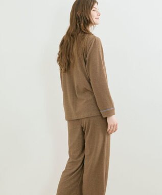 une nana cool 【綿混】コットンパイルパジャマMADEWITHLIBERTYFABRIC ブラウン