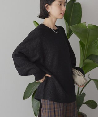 AMERICAN HOLIC ラグランラメニットプルオーバー Black