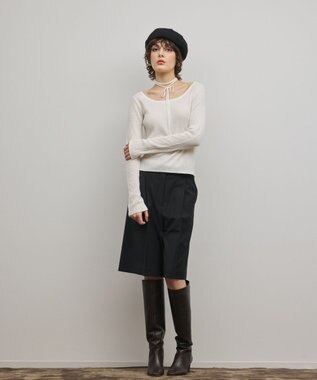 GRACE CONTINENTAL バイカラーリブニットトップ