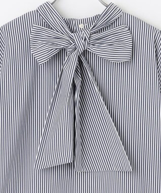 #Newans 【ANSWER for コンサバフェミニン】マルチウェイビッグリボンブラウス ネイビーストライプ系