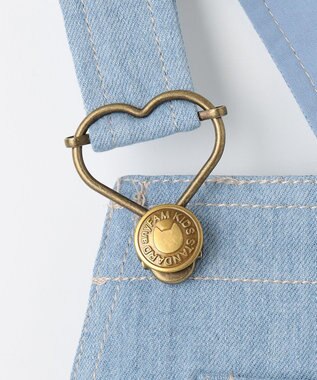 ANY KIDS チュール付き ジャンパースカート デニムブルー