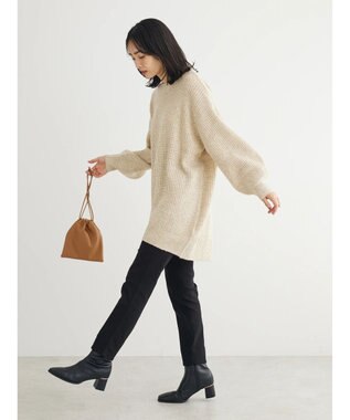 Green Parks ＭＩＸ畦ニットチュニック Beige