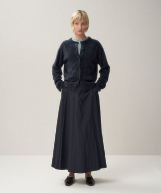 ATON ROYAL CASHMERE FUR | クルーネックカーディガン NAVY