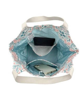 ROOTOTE 1026【肩掛け ラミネート加工】EU.ラウンド.ラミネート-R 01：フローラル