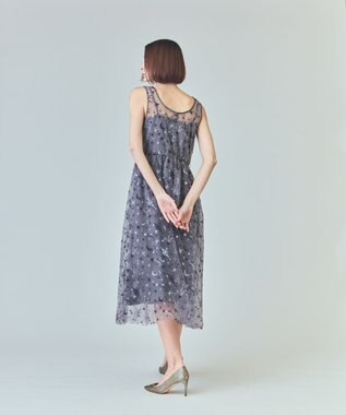 GRACE CONTINENTAL スペースembチュールドレス グレー