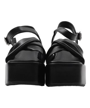 WEGO ストーム付きクロスヒールサンダル ブラック