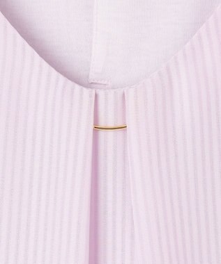 J.PRESS LADIES 【イージーケア】シアーストライプ カットソー ふじ色系