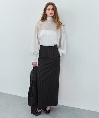 BEIGE， MOYE / ニットドッキング ロングスリーブブラウス  Ecru
