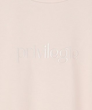 UNFILO L BEAUTY FORM ロゴ刺繍 半袖Tシャツ グレージュ