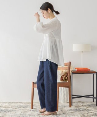 AMERICAN HOLIC バンドカラーピンタックブラウス Off White