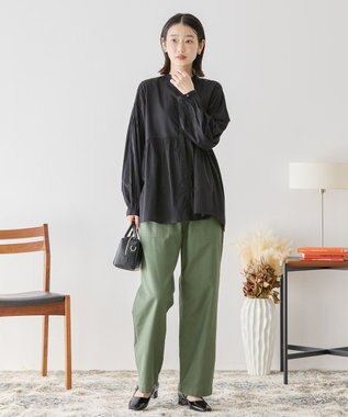 AMERICAN HOLIC バンドカラーピンタックブラウス Black