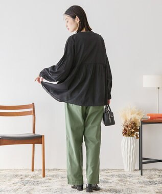 AMERICAN HOLIC バンドカラーピンタックブラウス Black