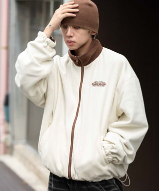 WEGO 【ユニセックス着用ITEM/リバーシブル/2WAY】リバーシブルフリースブルゾン ブラウンその他