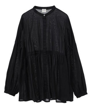 AMERICAN HOLIC バンドカラーピンタックブラウス Black