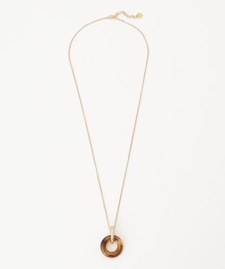 J.PRESS LADIES マーブルトップ ネックレス ブラウン系