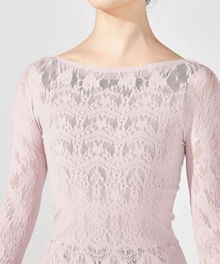 Chacott レーシーフラワーニットトップ グレージュ