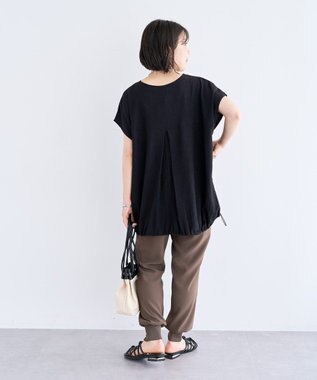 Green Parks 表面カット裾ドロストプルオーバー Red