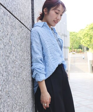 CRAFT STANDARD BOUTIQUE ポコポコワッシャーシャツ Sax