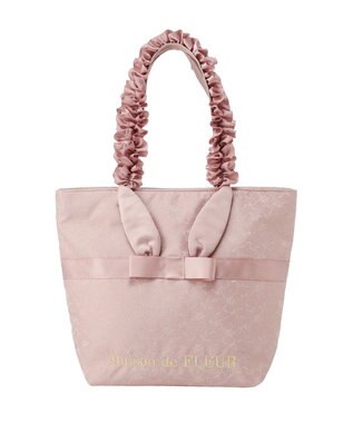 Maison de FLEUR イースターラビットフリルハンドルトートバッグ Light Pink
