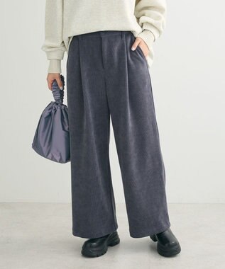 Green Parks コーデュロイワイドパンツ Charcoal Gray