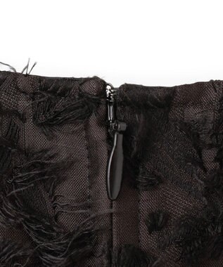 ICB 【洗える】 ヘアリーシアージャカード ブラウス ブラック系