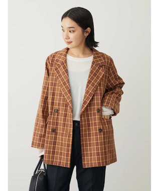 Green Parks ・ＥＬＥＮＣＡＲＥ　ＤＵＥ　チェックテーラードジャケット Brown