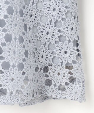 組曲 S 【WEB限定】フラワーレース ペプラムトップス スカイブルー系