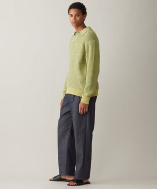 UNFILO MENS メッシュ ニットポロ [24年春夏商品] イエロー