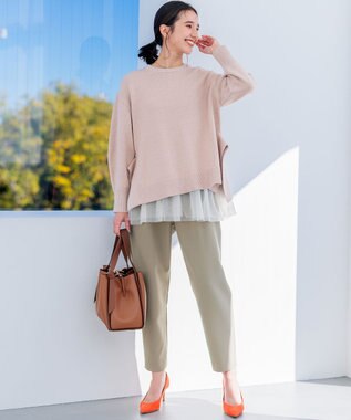 組曲 SOBANEラメプルオーバー ニット ピンクベージュ系