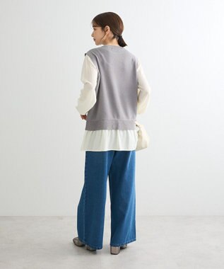 Green Parks 布帛ドッキングニットチュニック Gray Mixture